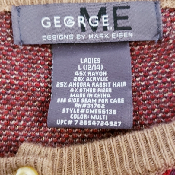 George by Mark Eisen Sweater Women Large (12-14) T - Picture 2 of 12